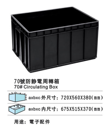 70#防靜電周轉(zhuǎn)箱 特大防靜電膠箱 防靜電箱批發(fā)