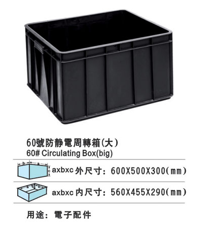 60#防靜電周轉(zhuǎn)箱 防靜電膠筐廠家批發(fā) 防靜電膠箱